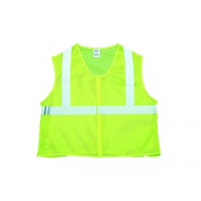 M16375-5 2X, High Visibility ANSI Class 2 Mesh Safety Vest with 2 Silver Reflective Tape, XX-Large, Orange, Mutual Industries